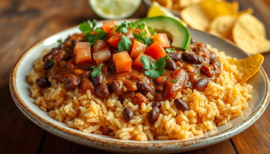 Easy refried beans and rice recipe for Dinner