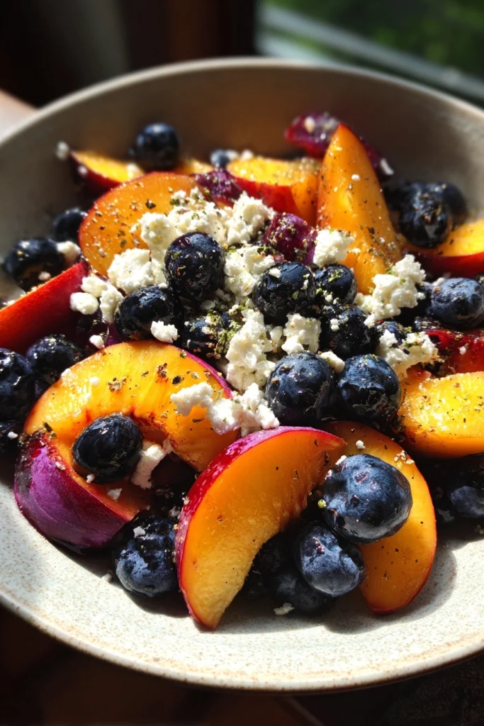 Blueberry Peach Feta Salad