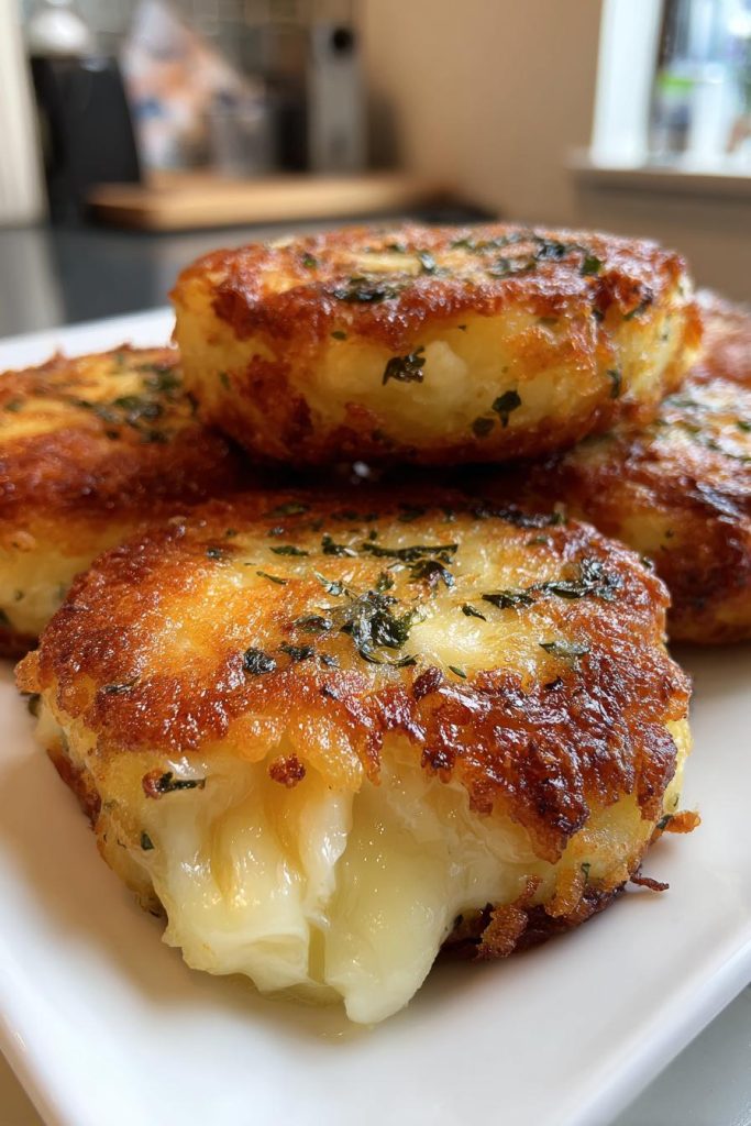 Cheesy Stuffed Potato Cakes