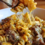 Crockpot Cheesy Ranch Beef Pasta