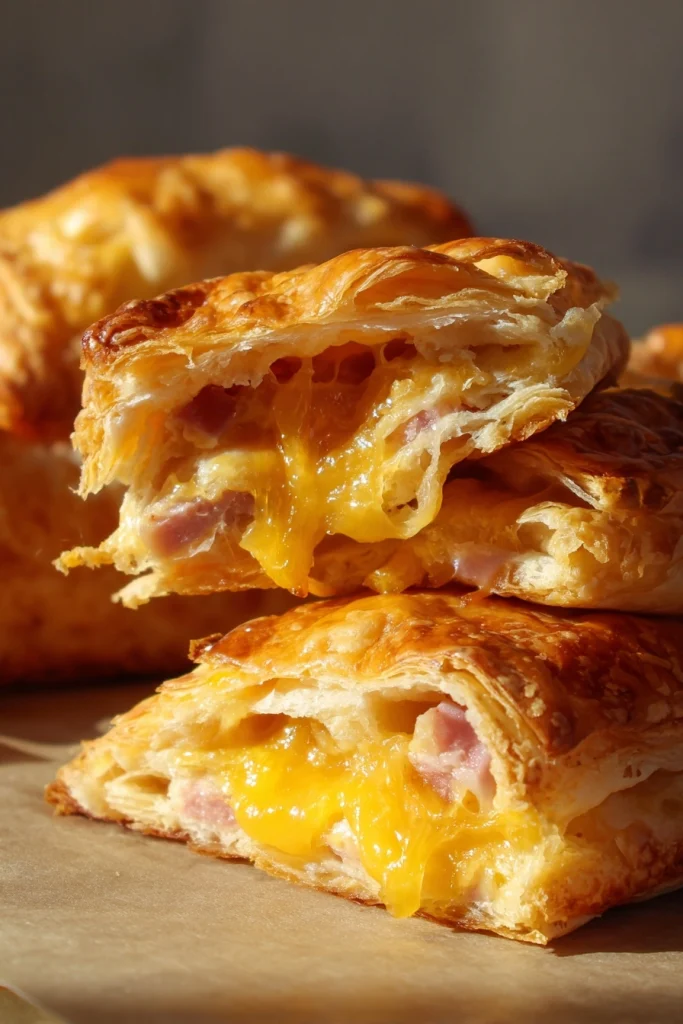Decadent Puff Pastry Pockets Filled with Ham, Turkey, and Double the Cheese