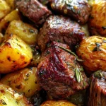 Garlic Butter Beef Bites with Potatoes