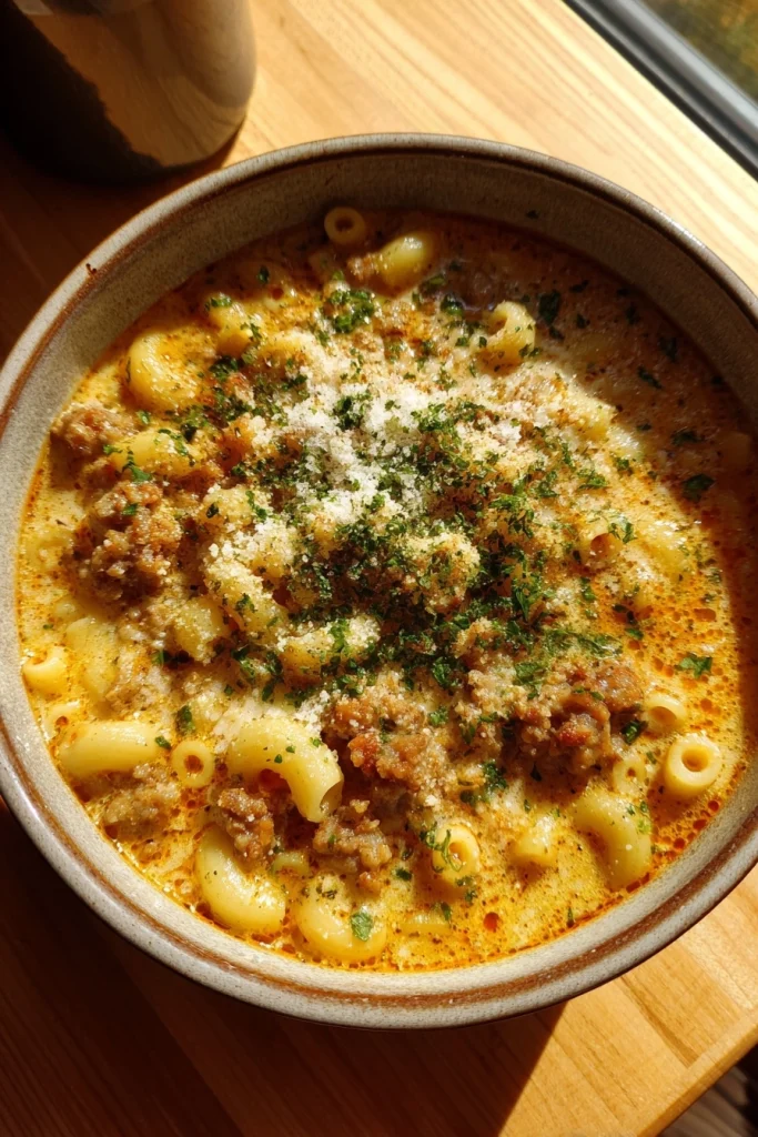Parmesan Italian Sausage Ditalini Soup