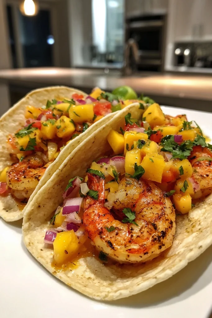 Shrimp Tacos Mango Salsa