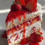 Tropical No-Bake Strawberry Split Cake