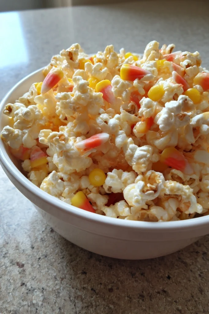 Candy Corn Popcorn Mix