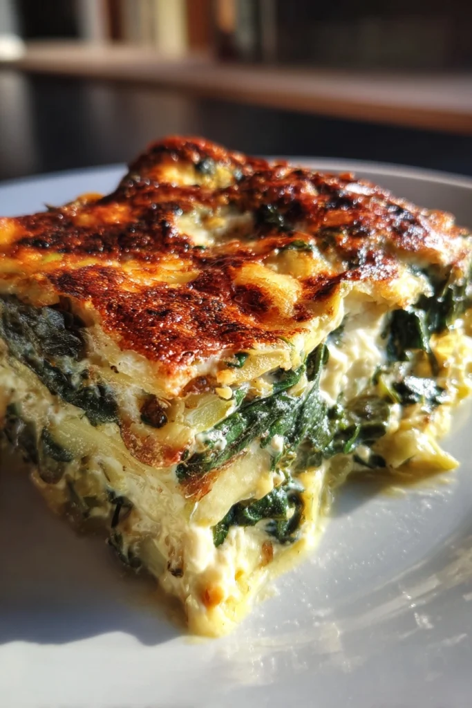 Cheesy Cabbage and Spinach Bake with Creamy Filling