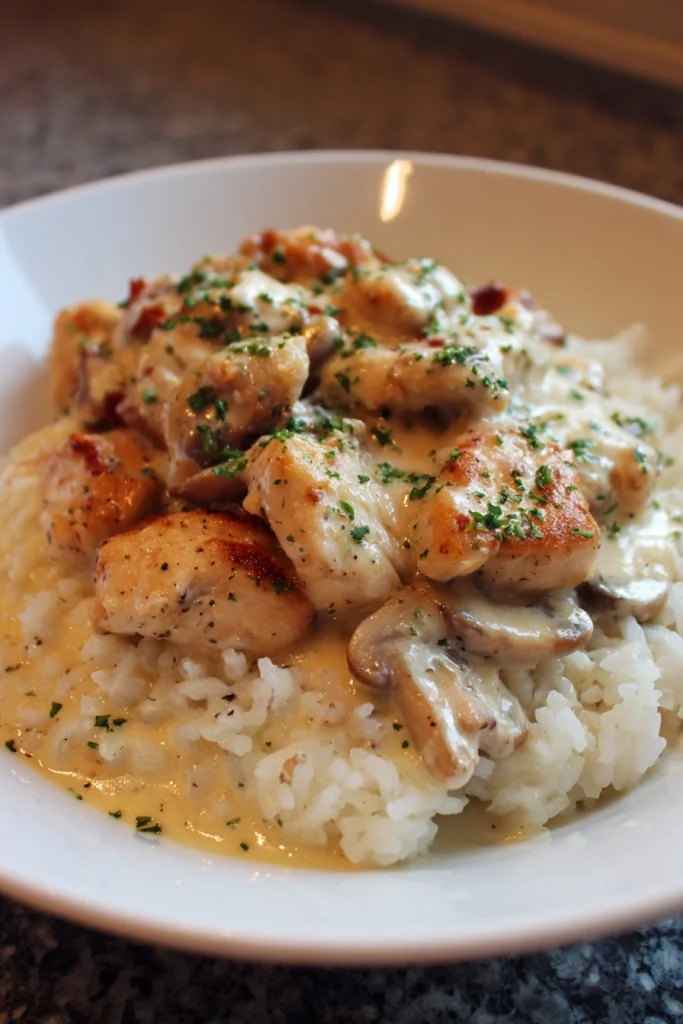 Creamy Smothered Chicken and Rice