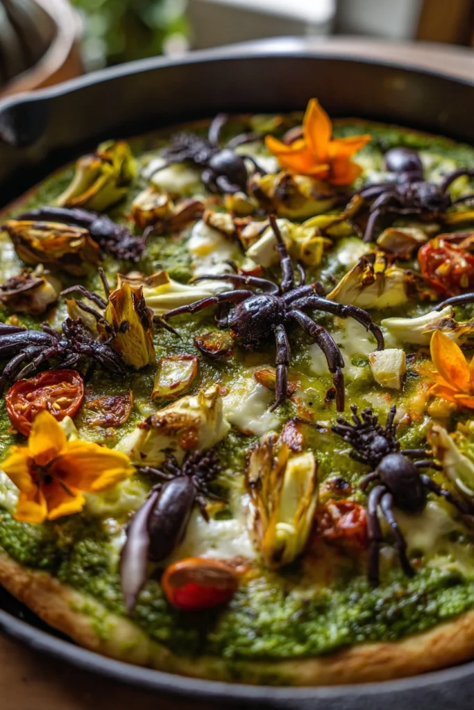 Ghoulish Green Pizza