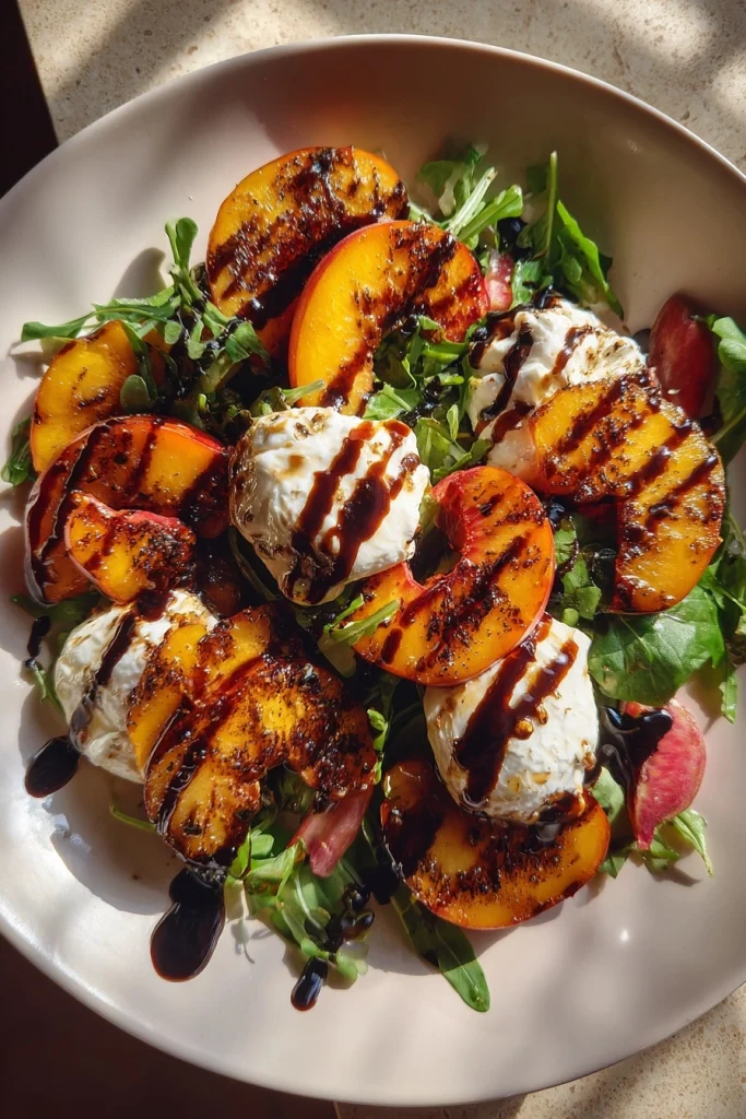 Grilled Peach Burrata Salad