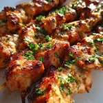 Grilled Ranch Garlic Parmesan Chicken Skewers