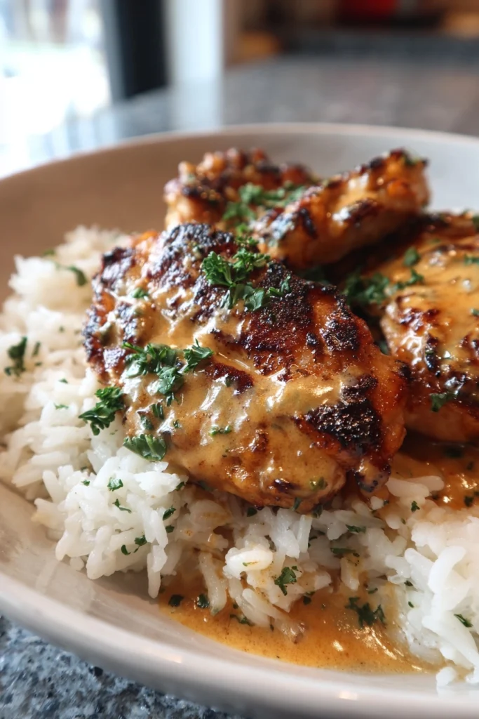 One Pan Creamy Parmesan Chicken Rice