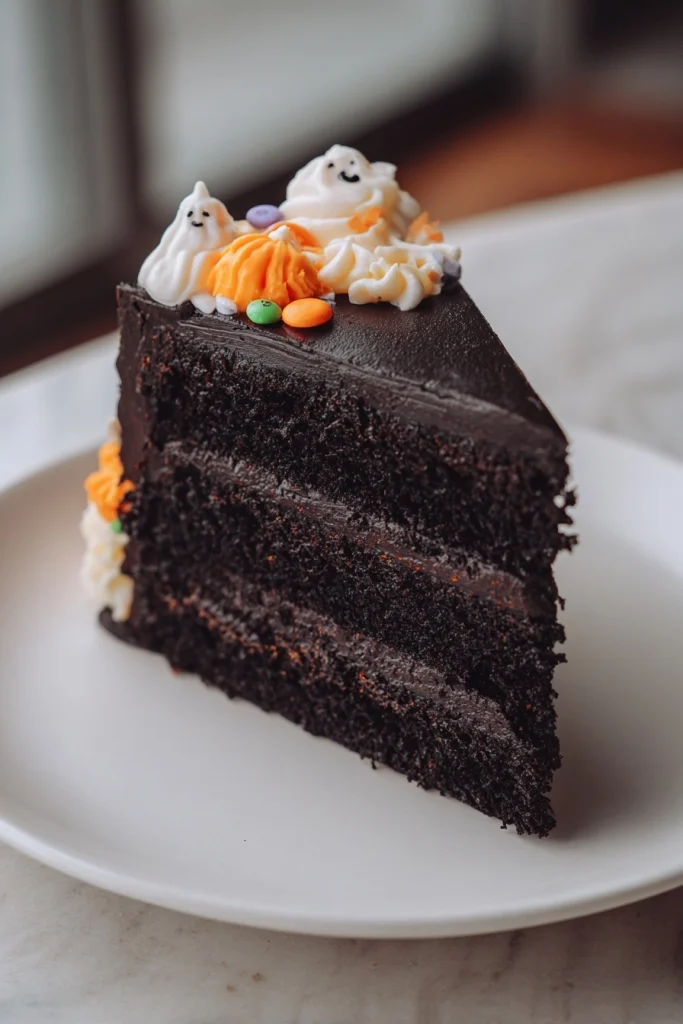 Spooky Black Velvet Halloween Cake