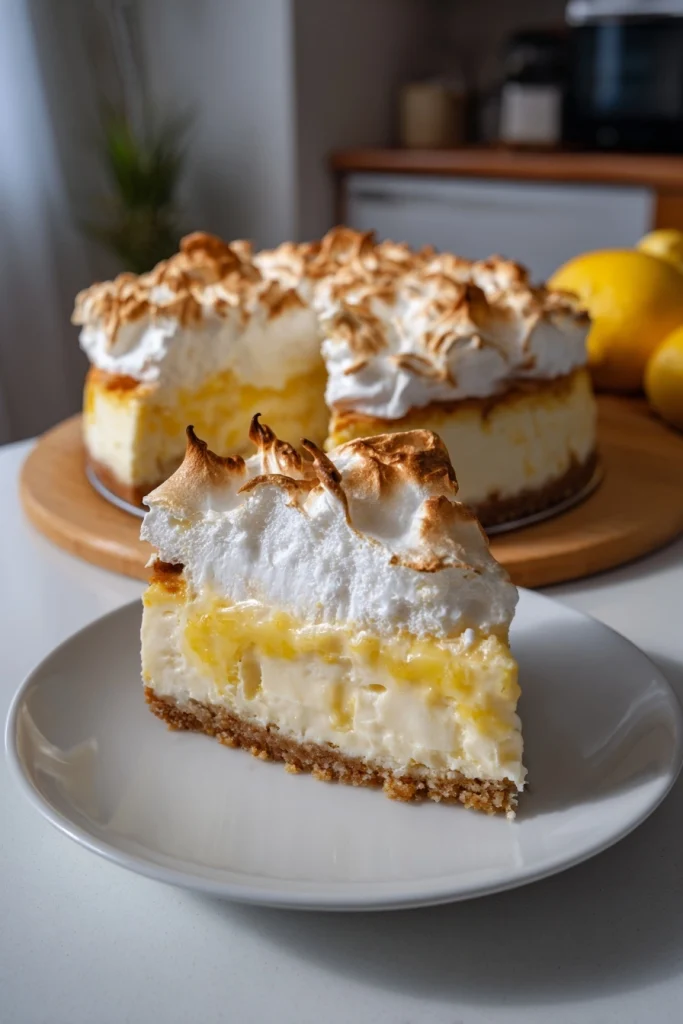 Triple Lemon Meringue Cheesecake