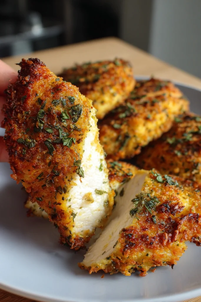 air fryer parmesan crusted chicken