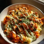 buffalo chicken sweet potato bowls