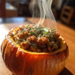ground turkey sage stuffed pumpkins
