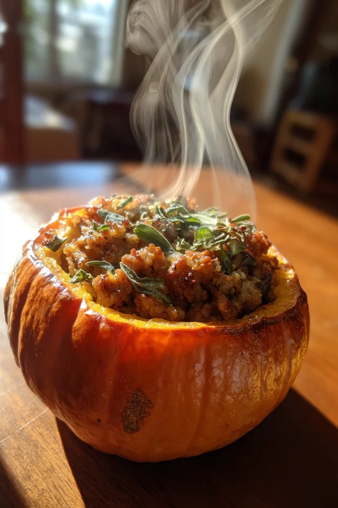 ground turkey sage stuffed pumpkins