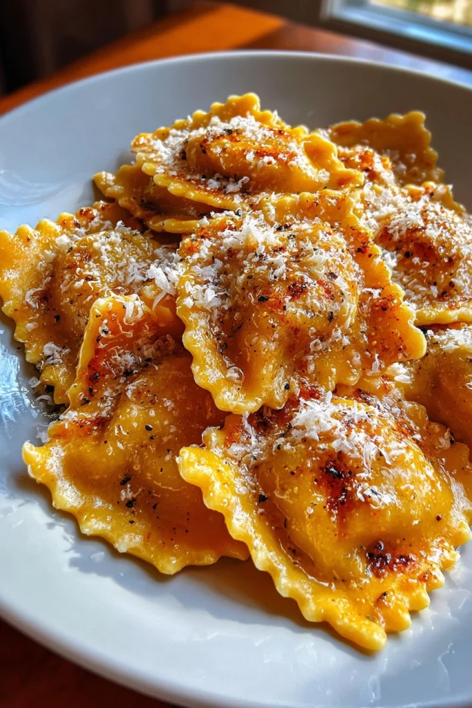 homemade pumpkin ravioli