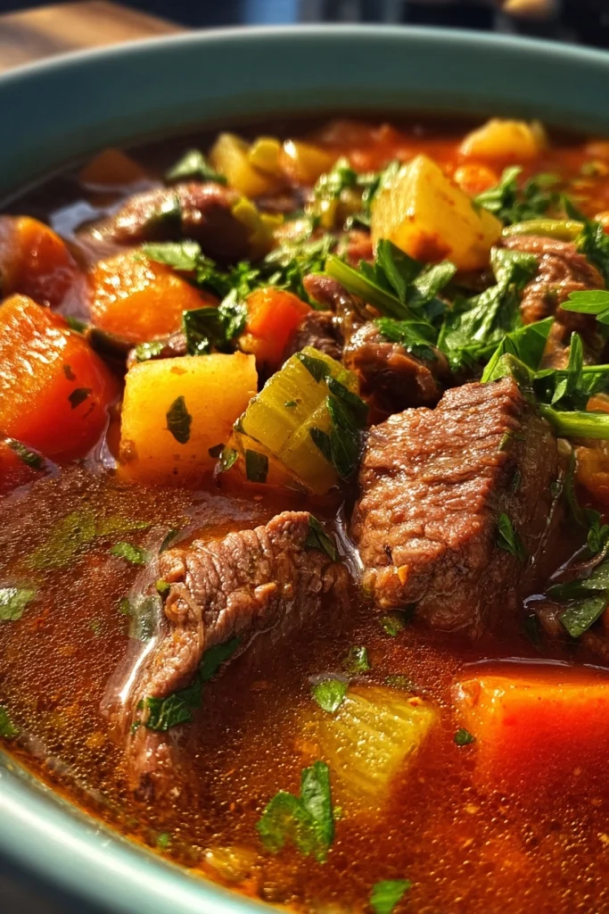 old-fashioned vegetable beef soup