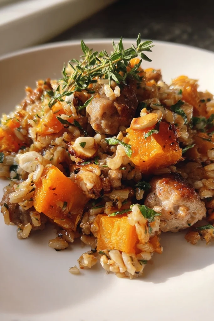 pumpkin stuffed wild rice sausage