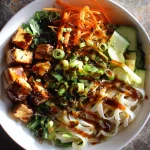 rice noodles tofu bowls