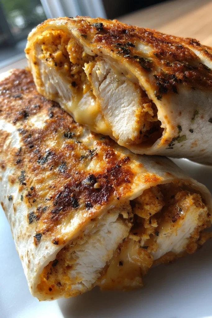 Crispy Air Fryer Chicken and Mozzarella Wraps