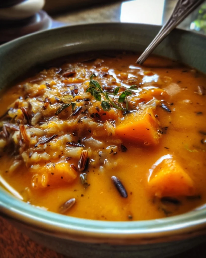 Fall Soup Recipes | Nourishing Vegan Pumpkin Wild Rice Soup