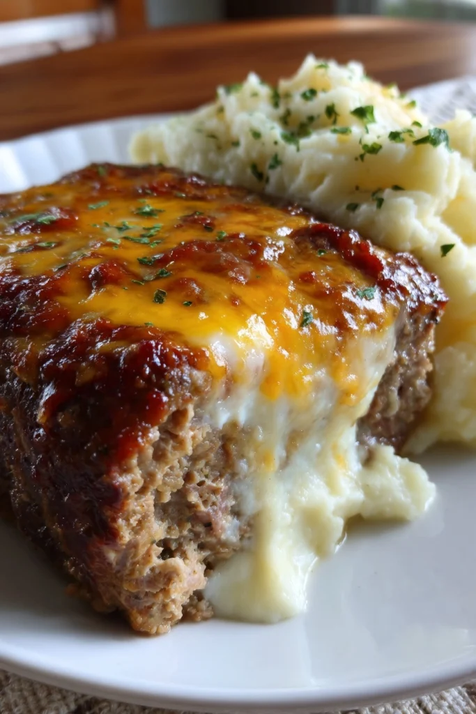 Meatloaf with Mashed Potatoes and Cheese Recipe