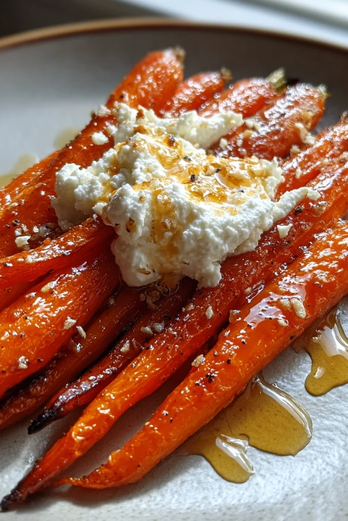 Roasted Carrots with Whipped Ricotta and Hot Honey