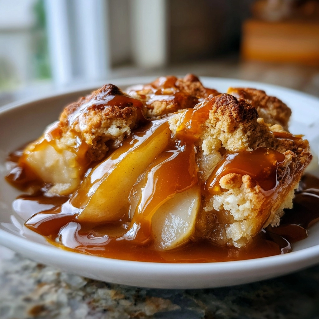Salted Caramel Pear Cobbler