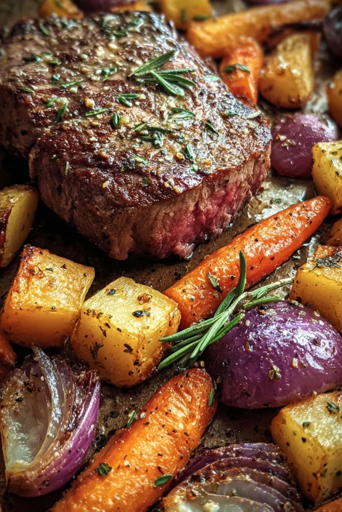 Sheet Pan Garlic Butter Steak and Veggies