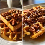 Sweet Potato Waffles With Pecan Praline Topping