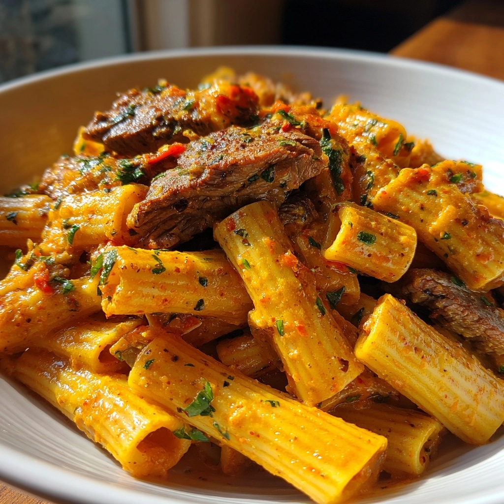 cajun steak rigatoni