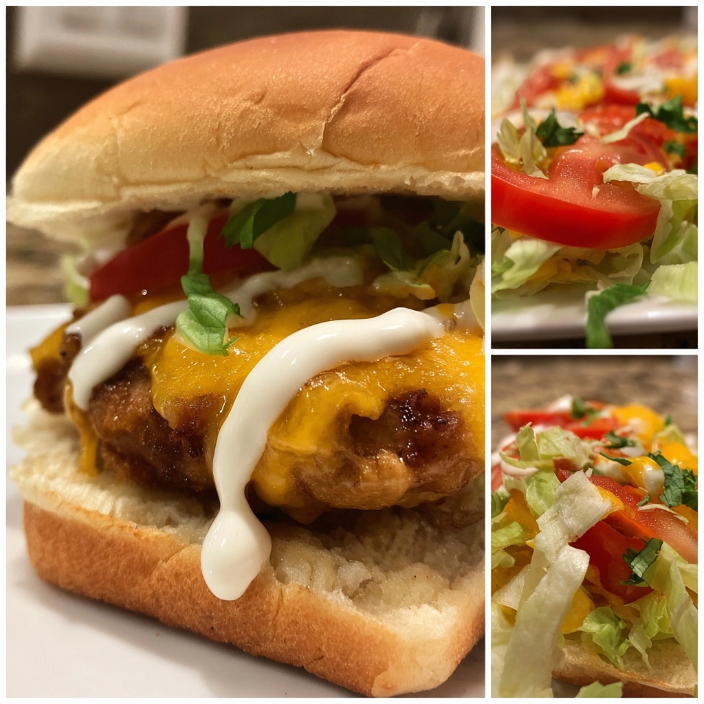 cheddar ranch chicken burgers