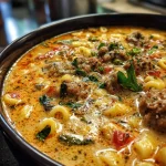 Creamy Parmesan Italian Sausage Ditalini Soup
