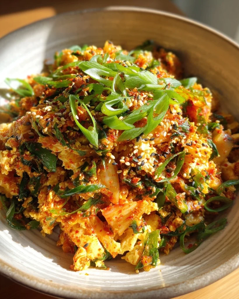 Keto Kimchi Fried Cauliflower Rice