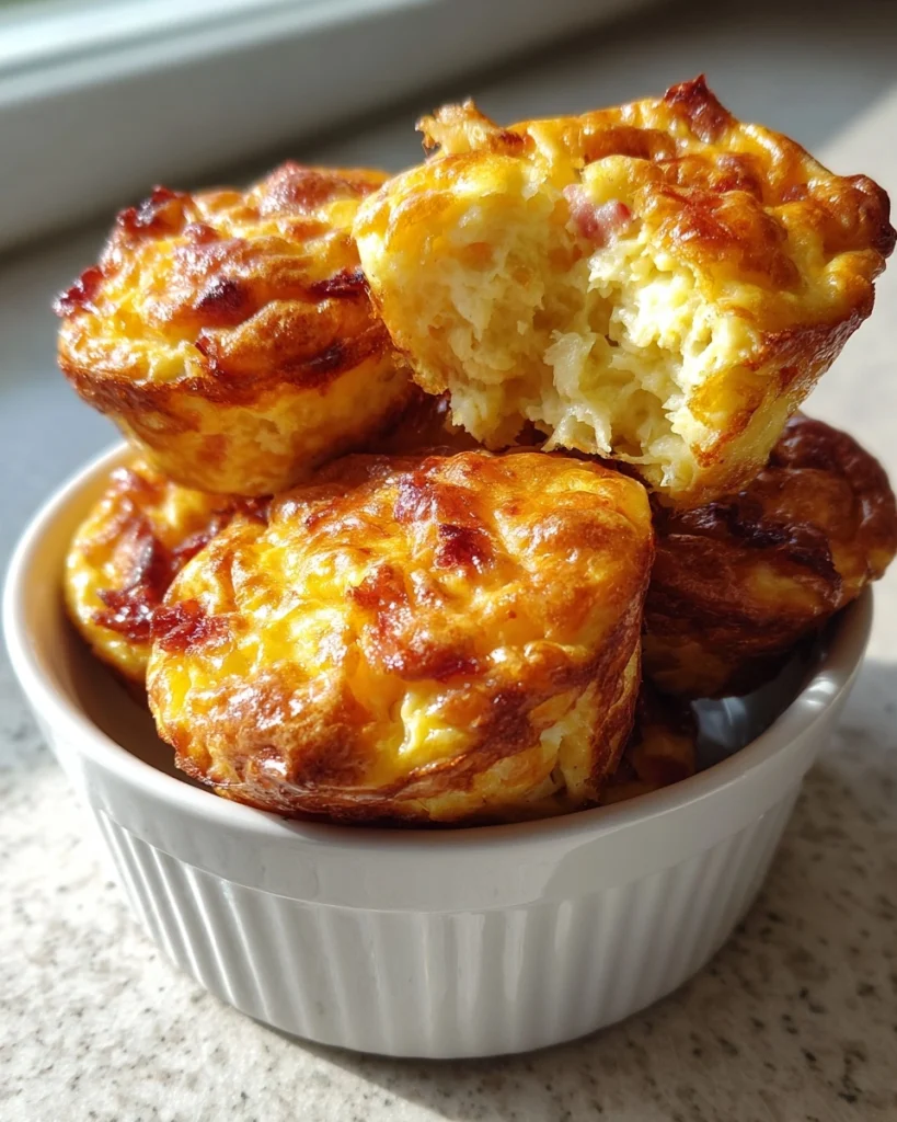 Keto Low-Carb Breakfast Bacon and Cheese Egg Muffins (Bites)