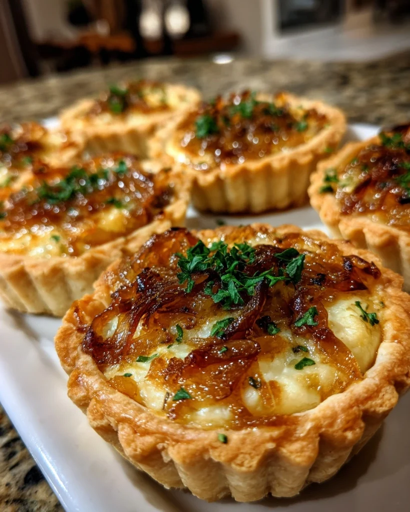 caramelized onion and Gruyère tartlets