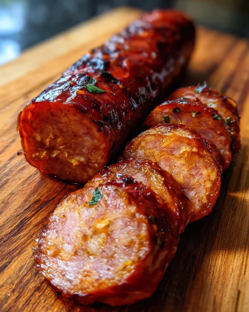 keto smoked sausage slices