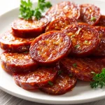 keto smoked sausage snack slices