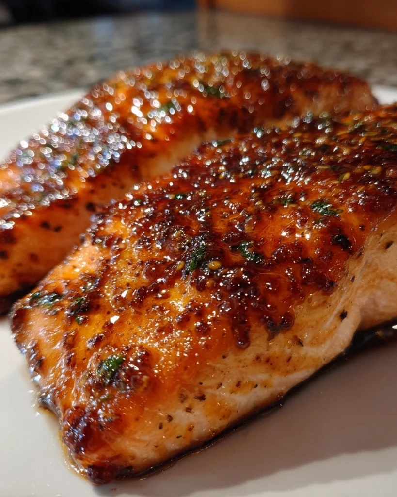 maple bourbon glazed salmon
