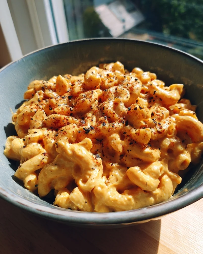vegan butternut squash mac and cheese with cashew cheese