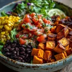 vegan sweet potato burrito bowl