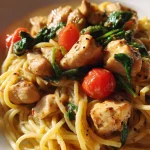 Healthy Garlic Chicken Pasta