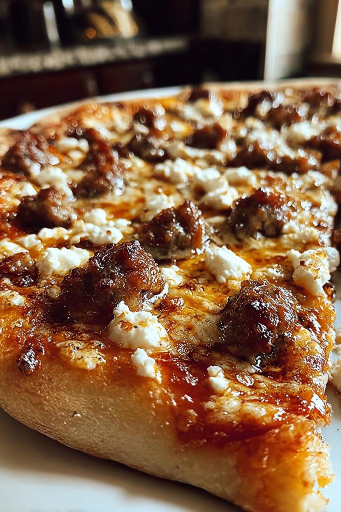 Perfect Hot Sausage Feta Honey Pizza