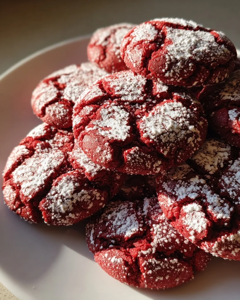 Red Velvet Crinkle Cookies