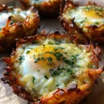 Eggs in Crispy Hash Brown Baskets