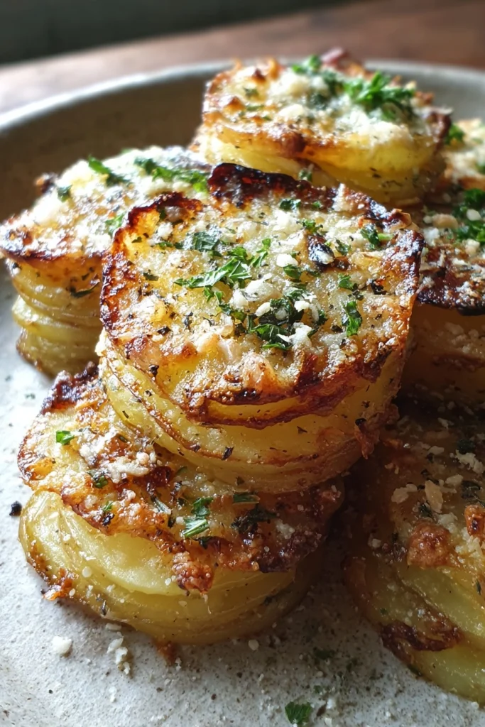 Garlic Parmesan Potato Stacks
