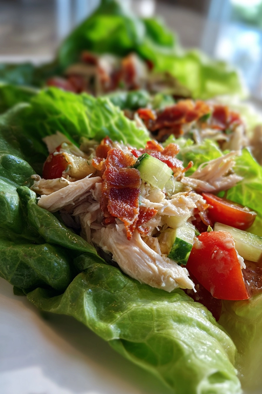 Low-Carb Chicken Club Lettuce Wraps